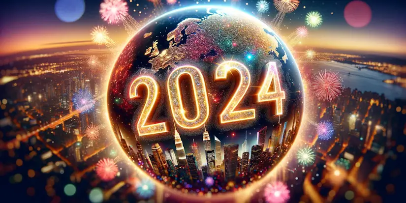 Ano novo 2024, Imagem simbólica (Foto: IA gerada com DALL-E)